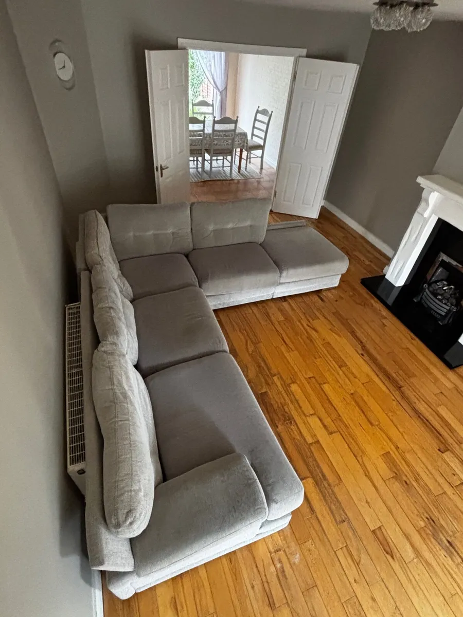 Grey Living Room Corner Sofa/Couch - Image 4