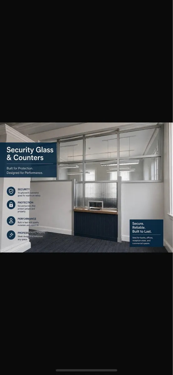 Security glass & OAK COUNTERS FOR SALE