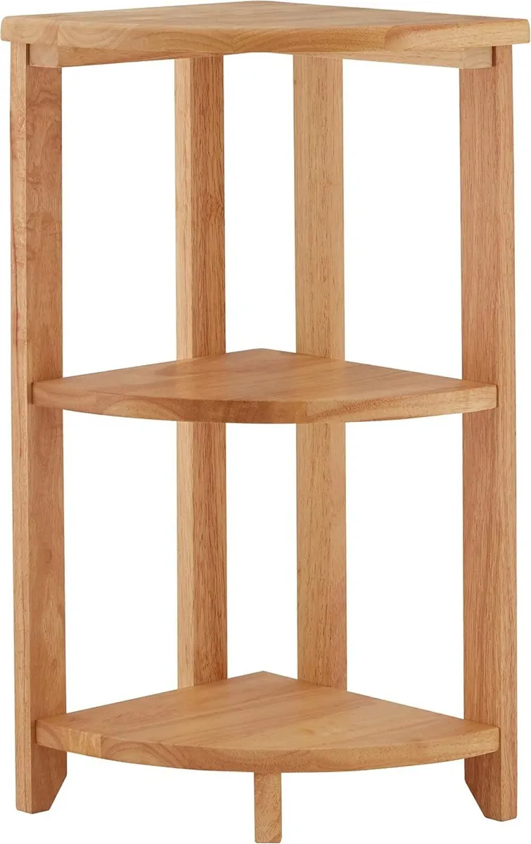 Shelving Unit Wooden Corner Shelf Bathroom Plant - Image 1