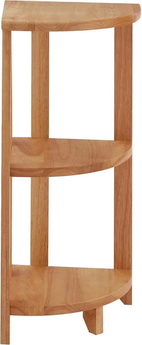 Shelving Unit Wooden Corner Shelf Bathroom Plant - Image 3