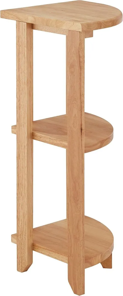 Shelving Unit Wooden Corner Shelf Bathroom Plant - Image 4