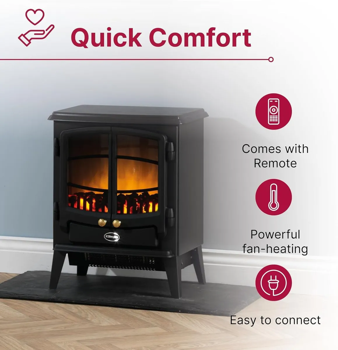 Tango Optiflame 2KW Freestanding Electric Stove - Image 2