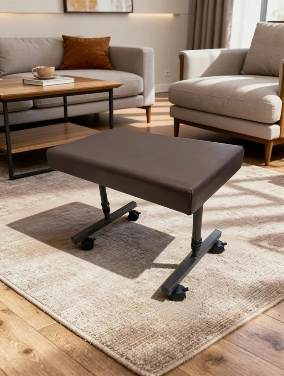 Height Adjustable Leg Rest Stool with Castors Feet - Image 4