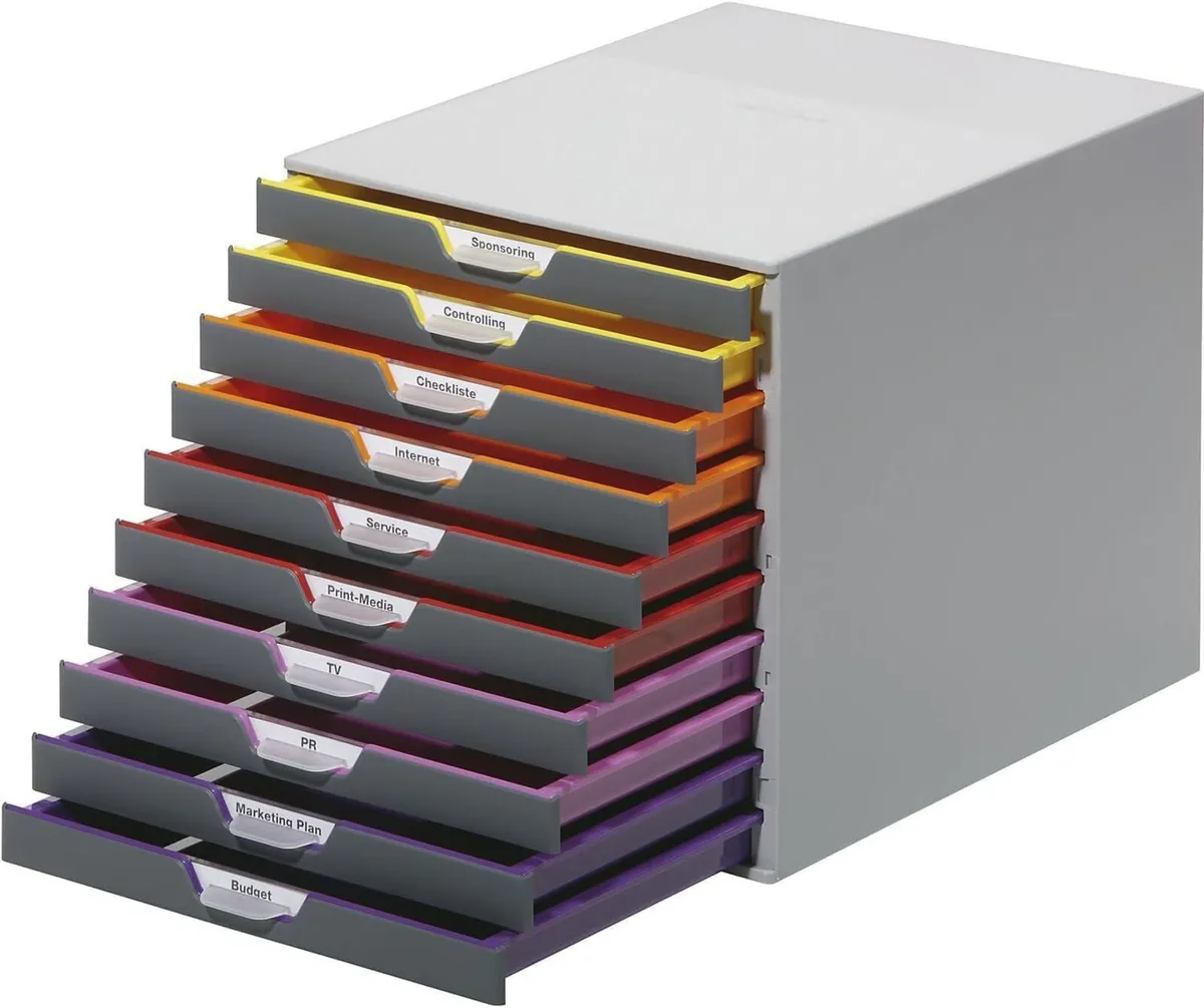 10 Drawer Unit Desktop Set with 10 Colour - Image 1