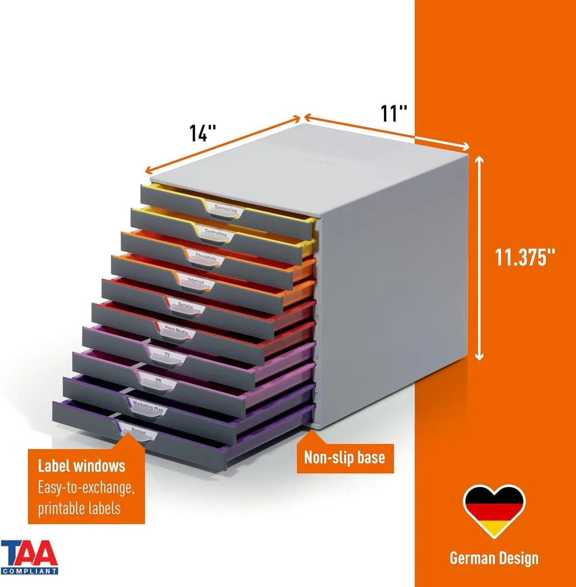 10 Drawer Unit Desktop Set with 10 Colour - Image 3