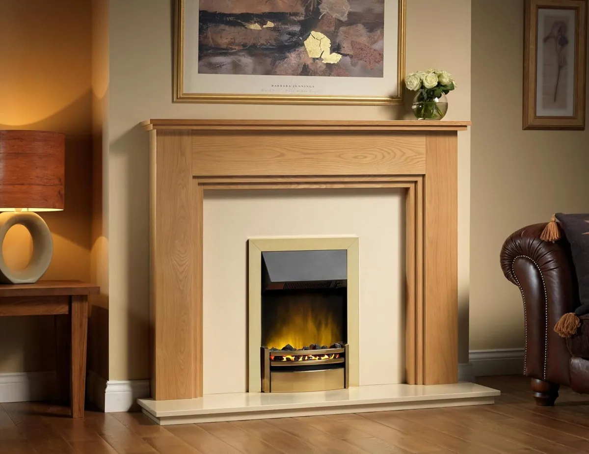 Kansas Optiflame 2KW Inset Electric Fire Brass - Image 2
