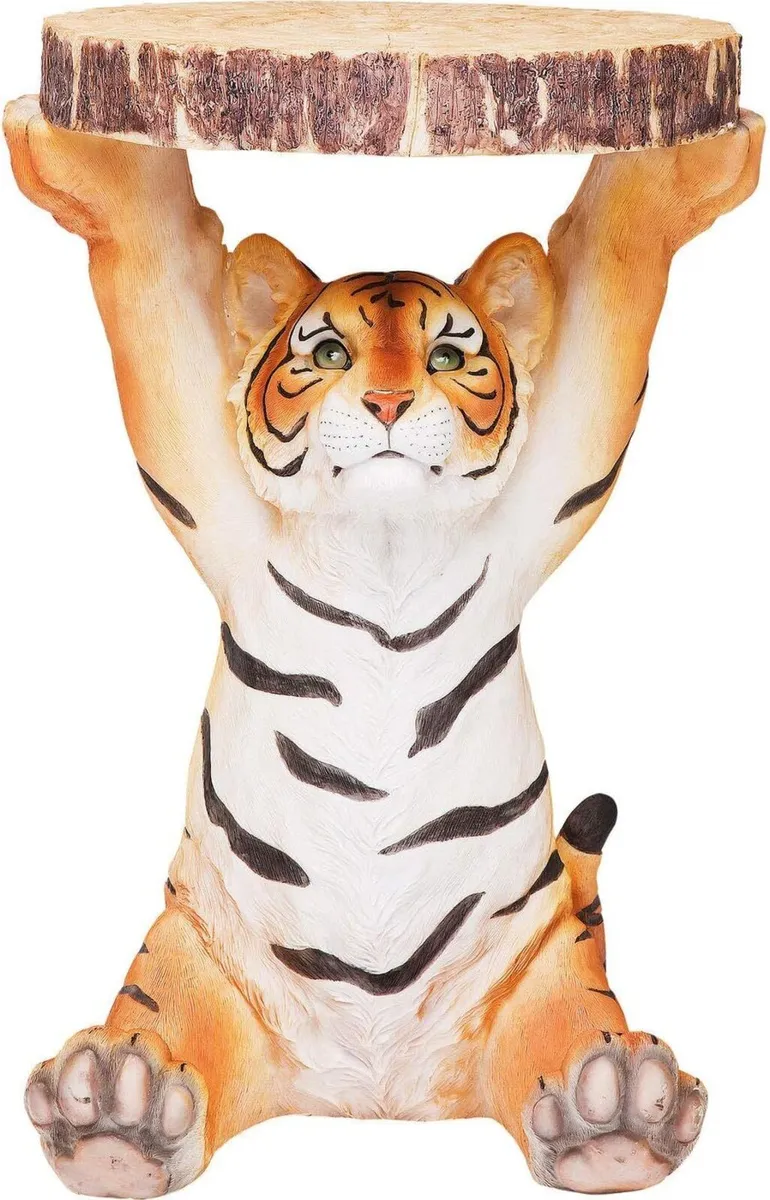 Side Table Animal Tiger Motif Gift Idea Round - Image 4