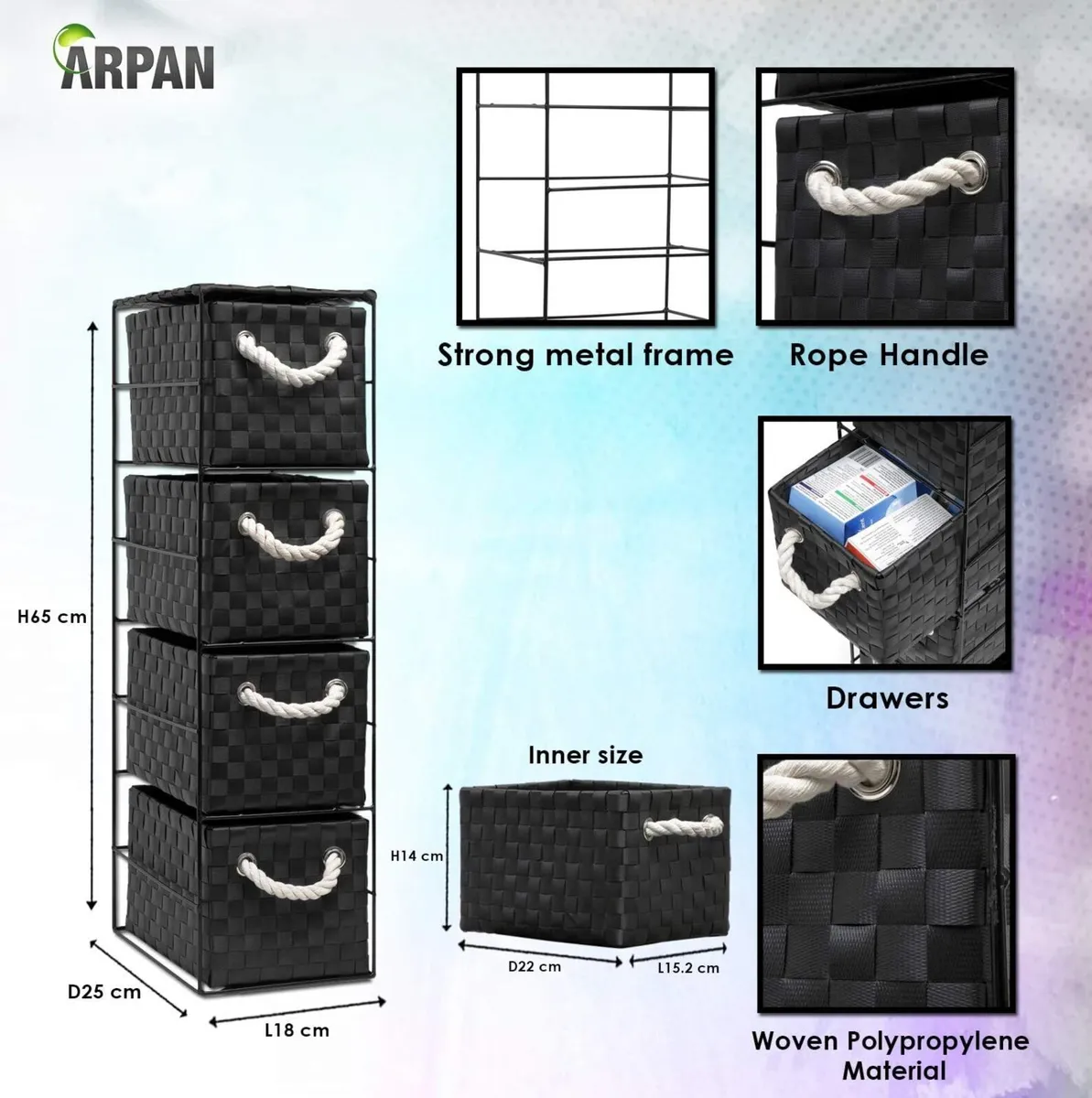 2 X 4 Drawer Storage Cabinet Unit - Image 3