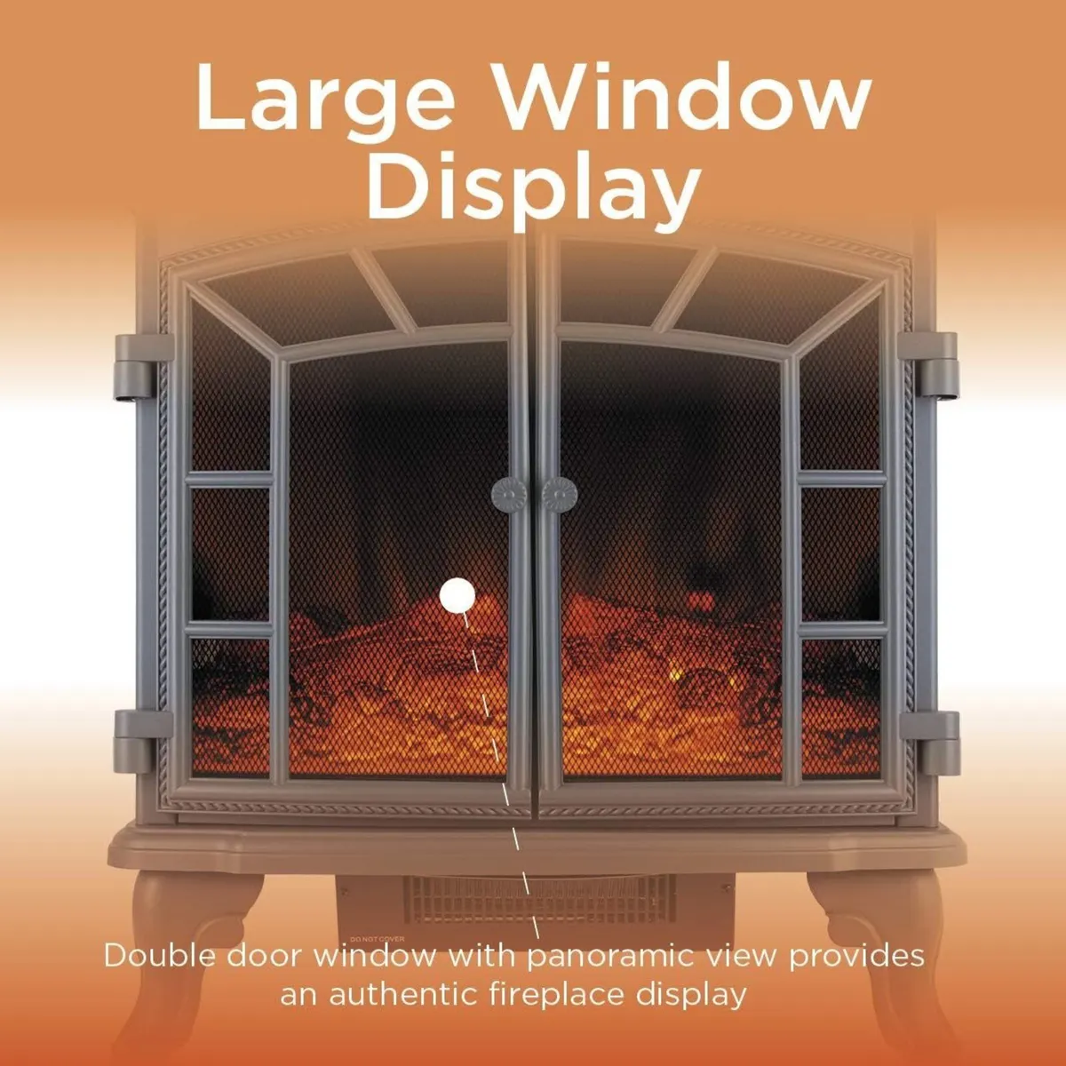 Portable Electric Double Door Fireplace Heater - Image 2