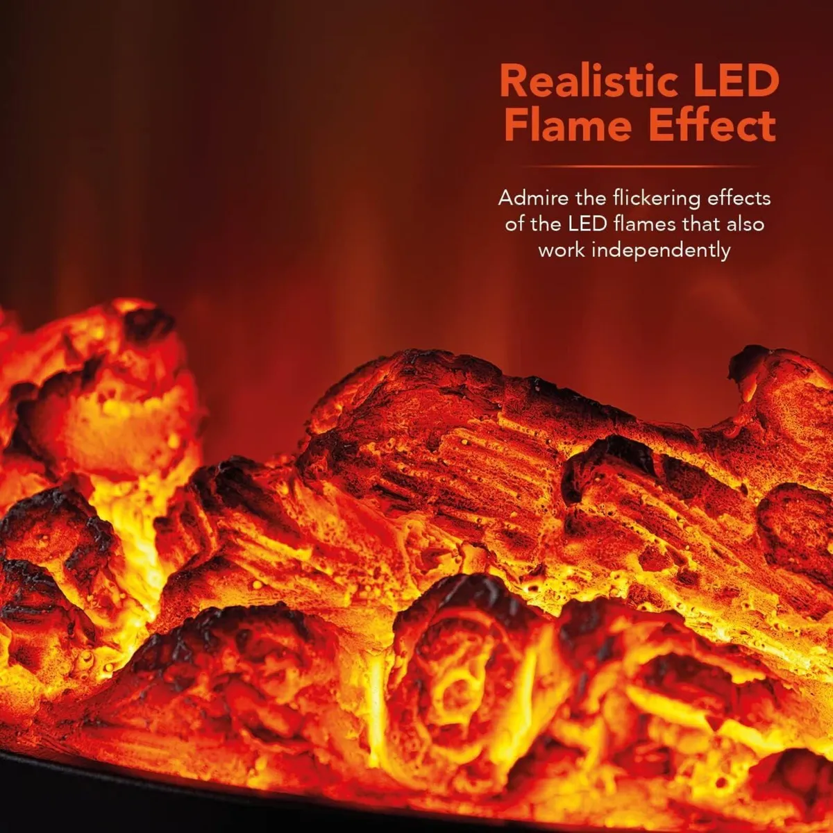 Bath Log Effect Fire with Adjustable Temperature - Image 4