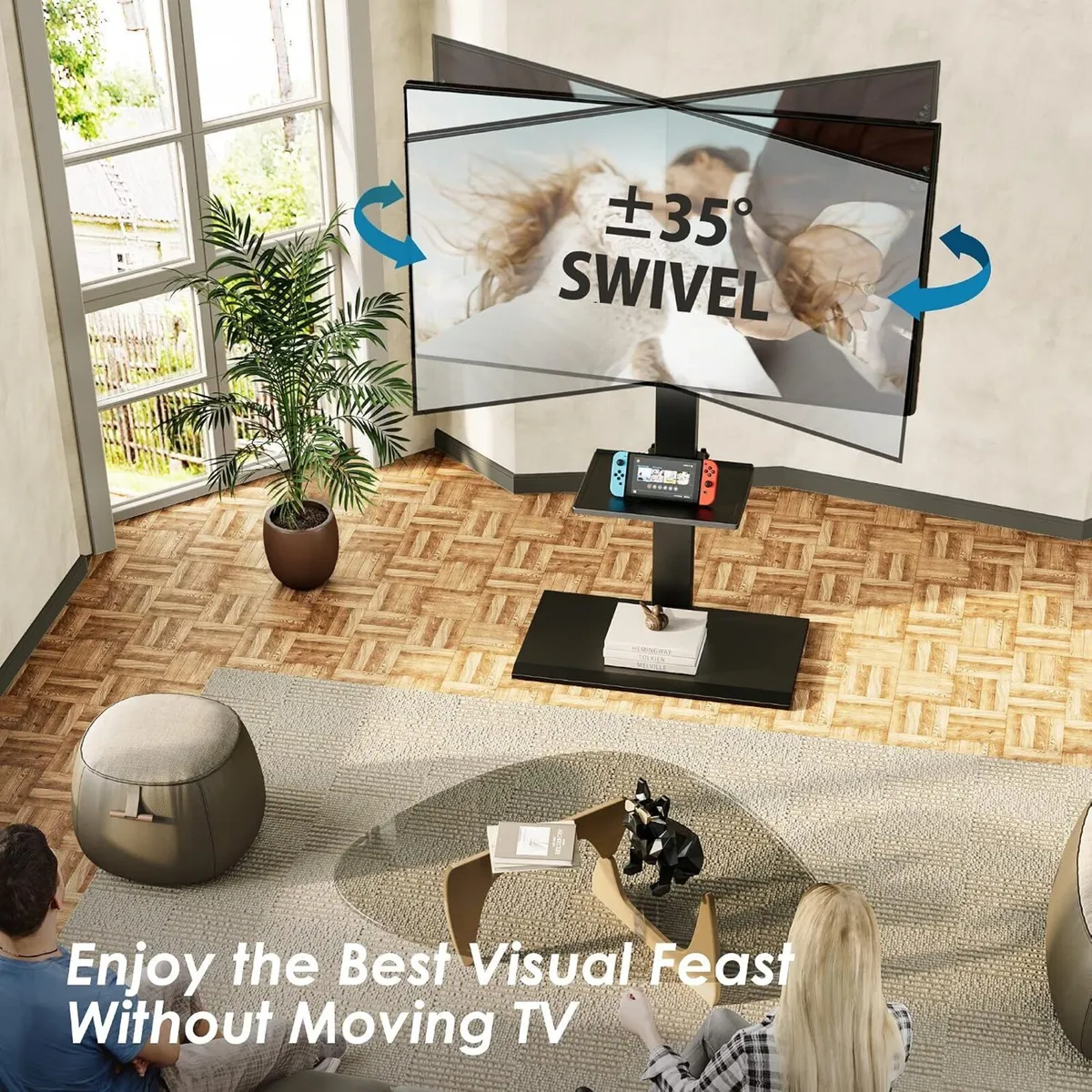 TV Stand with Iron Base for 50-80 Inch - Image 2