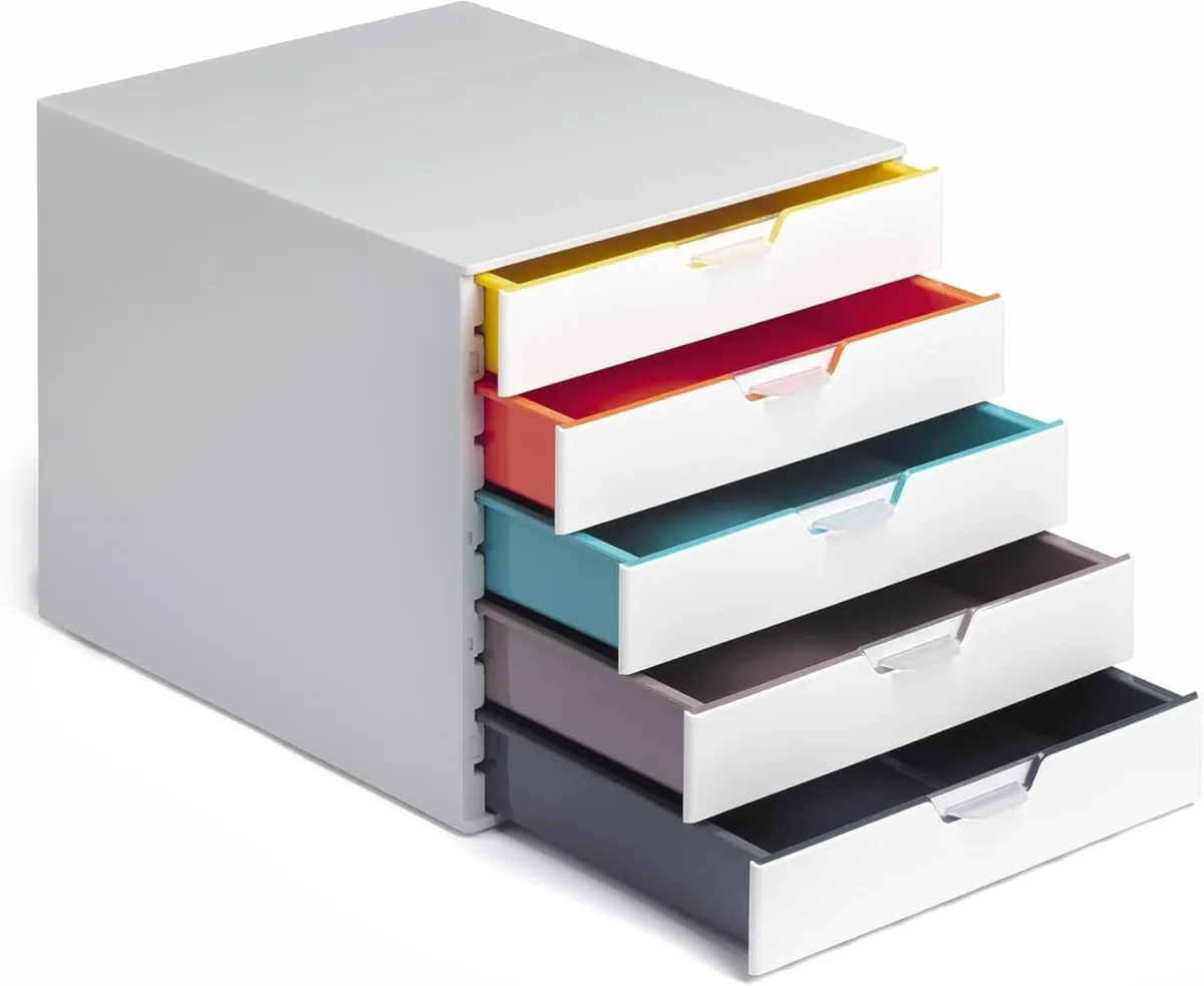 Varicolor Mix 5 Drawer Unit Desktop Set - Image 1