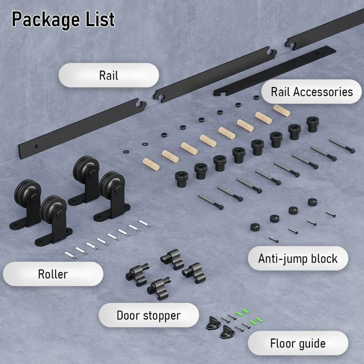11FT Sliding Barn Wood Door Closet Hardware - Image 3