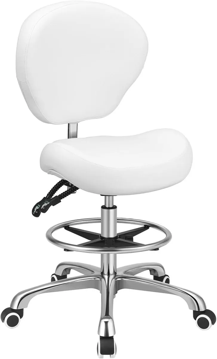 Adjustable Stools Drafting Chair with Backrest - Image 1