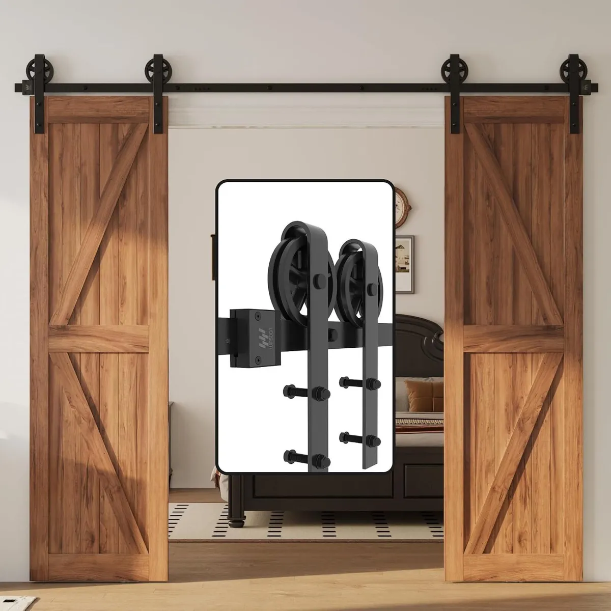 10FT Sliding Door Track Wardrobe Barn Kit - Image 1