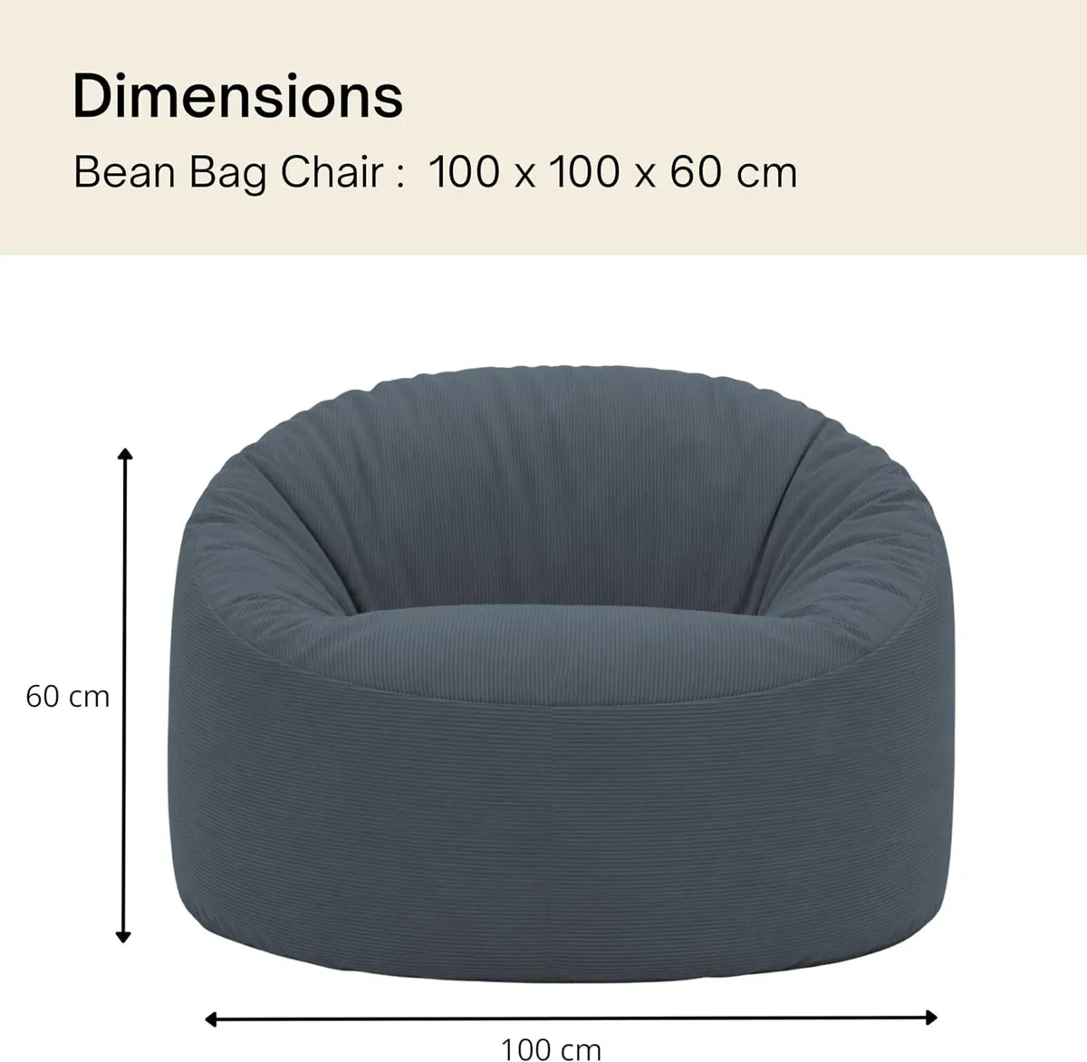 Bean Bag Chair Adult Soft Elegant Fine - Image 2