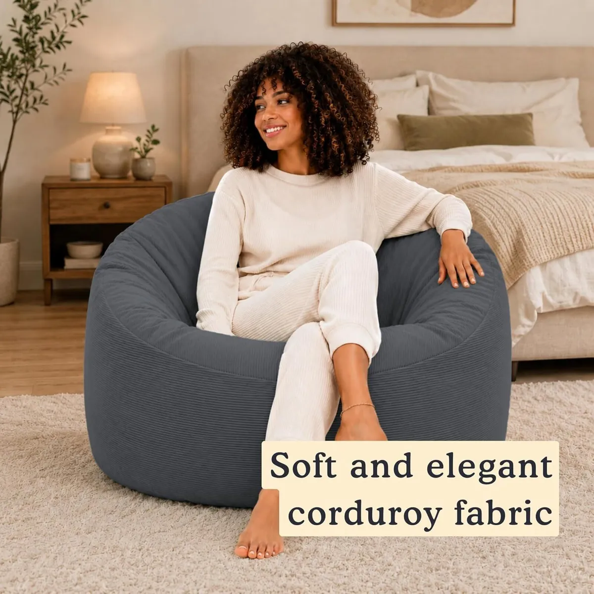 Bean Bag Chair Adult Soft Elegant Fine - Image 4