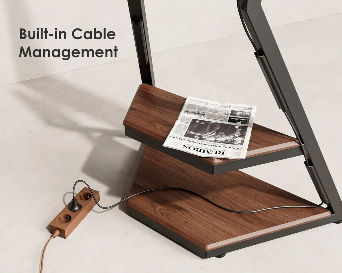 Mobile TV Stand on Wheels with 2 Shelves - Image 4