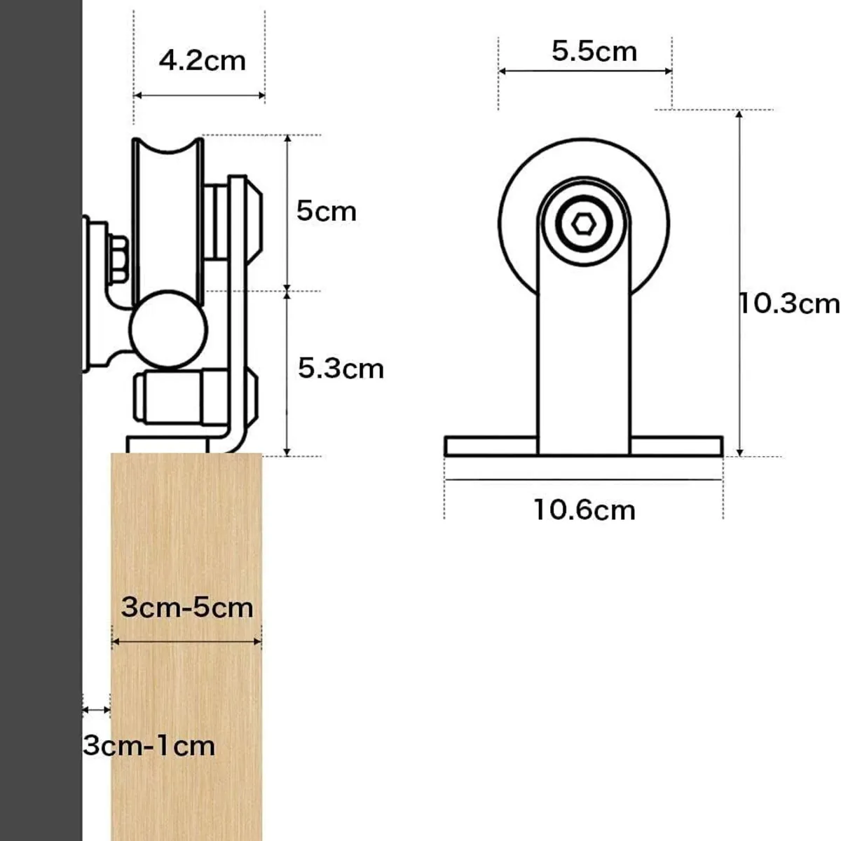 10FT Sliding Barn Door Hardware Kit - Image 2
