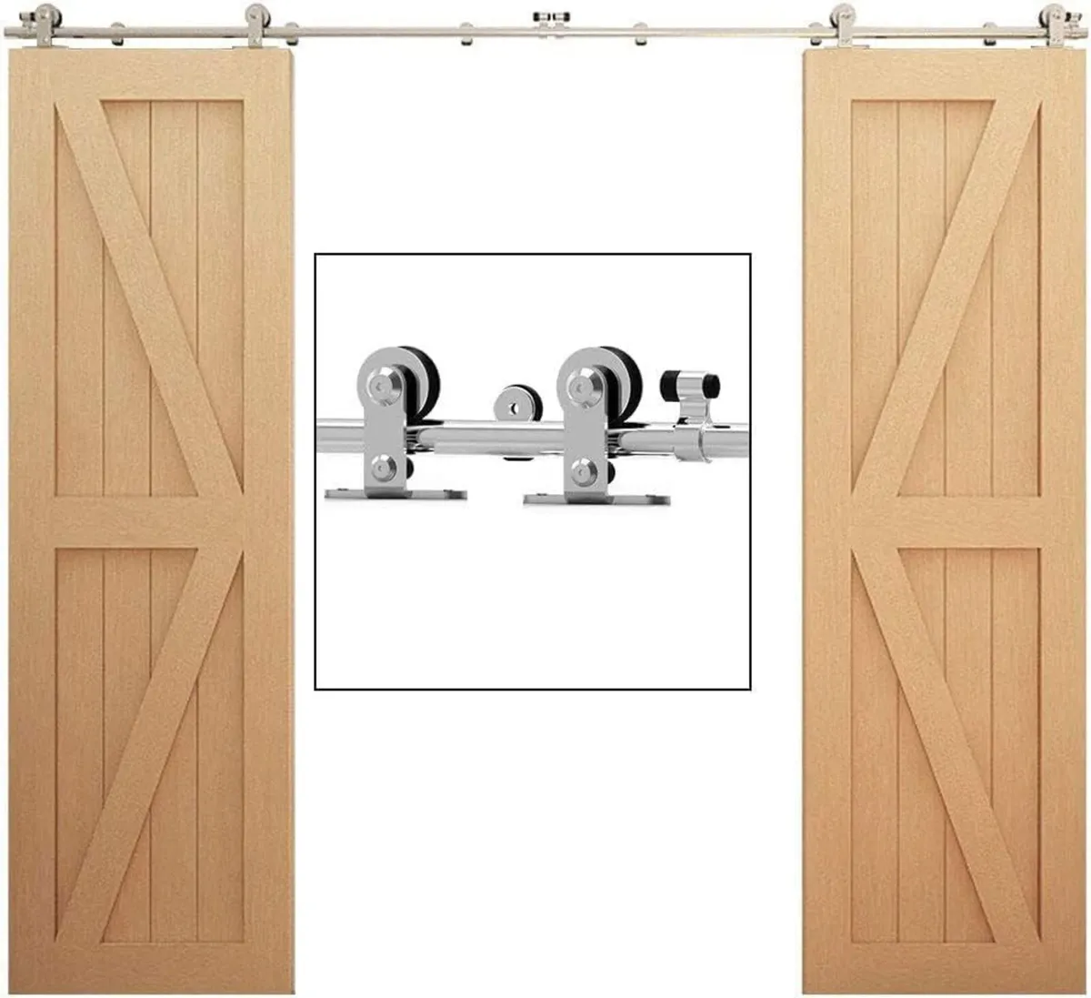 10FT Sliding Barn Door Hardware Kit - Image 3