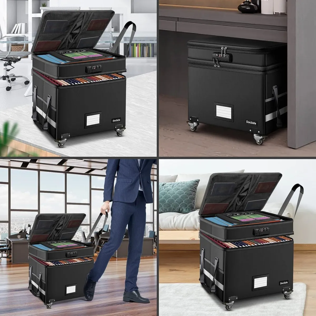 File Box with Lock Multi-Layer Fireproof Document - Image 4