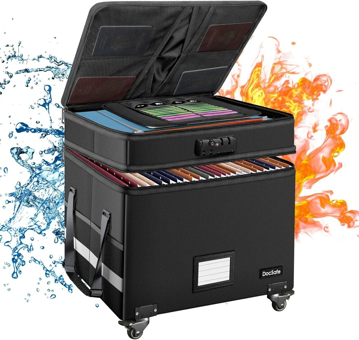 File Box with Lock Multi-Layer Fireproof Document - Image 1