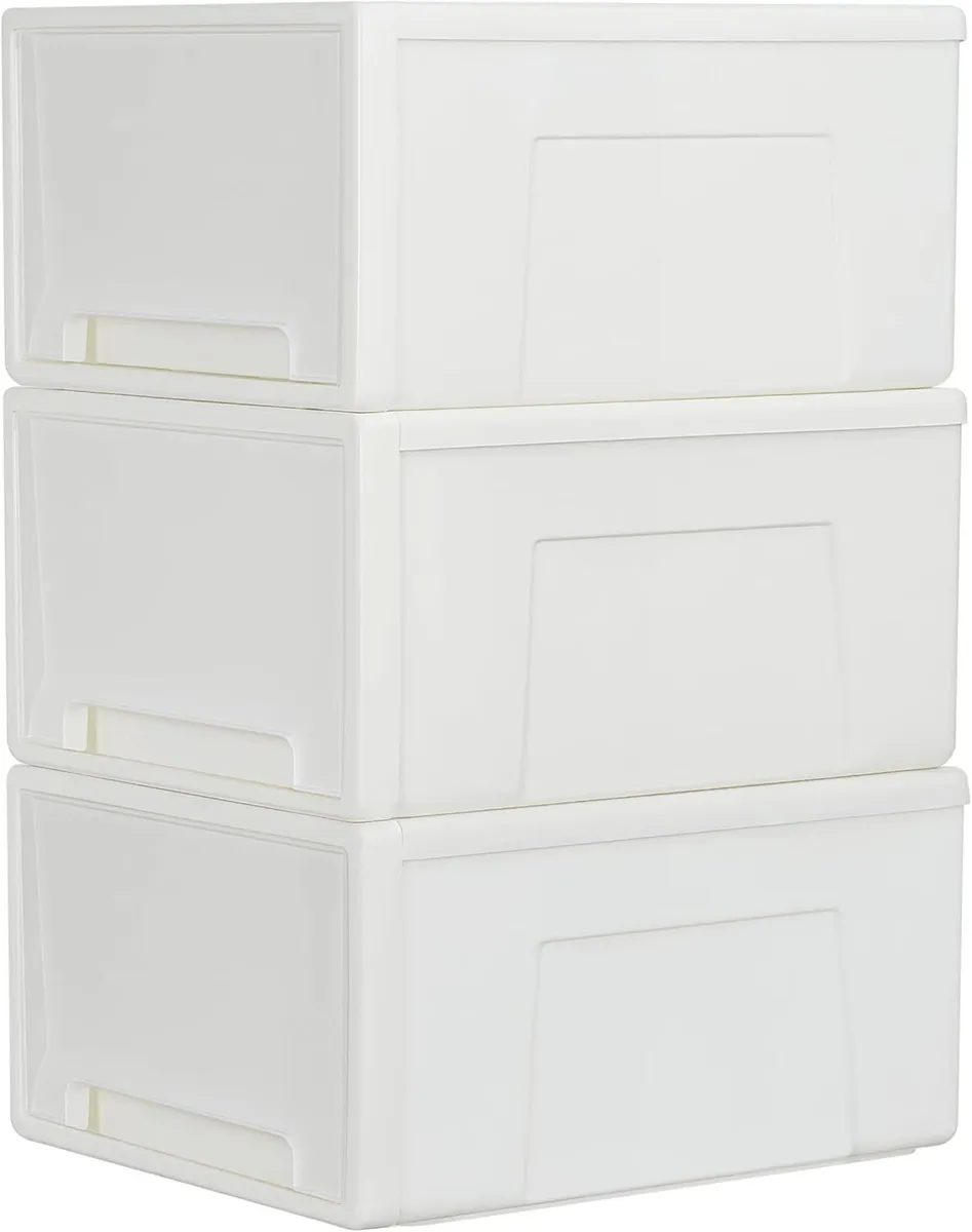 50lx3 Plastic Storage Drawers Unit Office Desk - Image 1