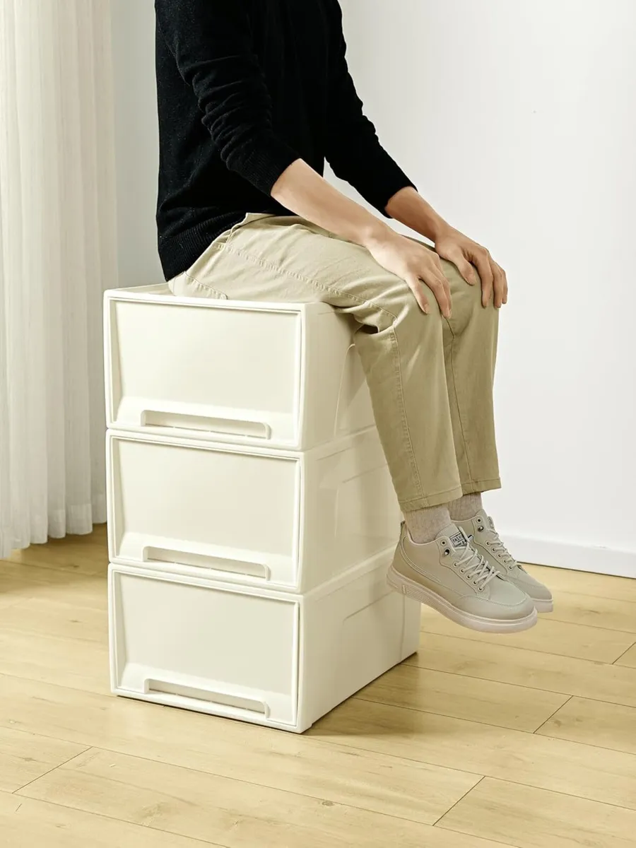 50lx3 Plastic Storage Drawers Unit Office Desk - Image 2