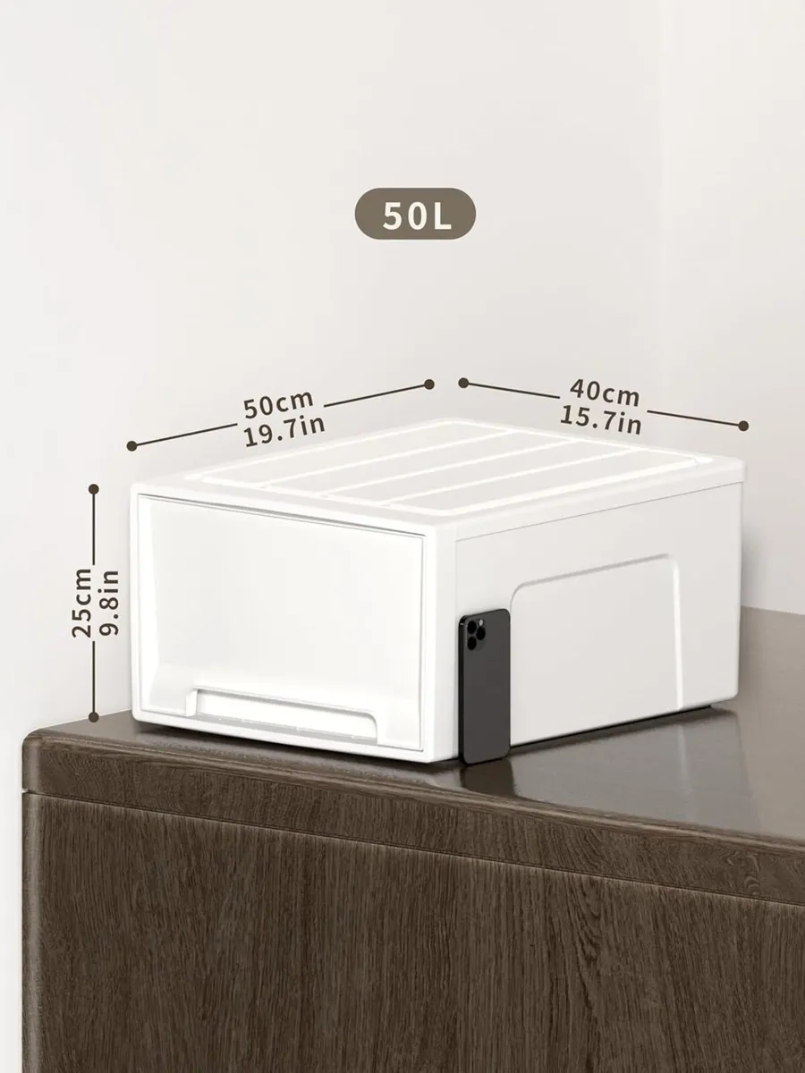 50lx3 Plastic Storage Drawers Unit Office Desk - Image 3