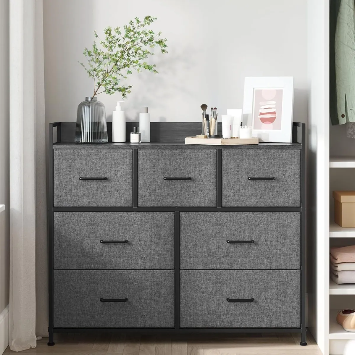 Chest of Drawers Bedroom Cabinet 7 Fabric - Image 1