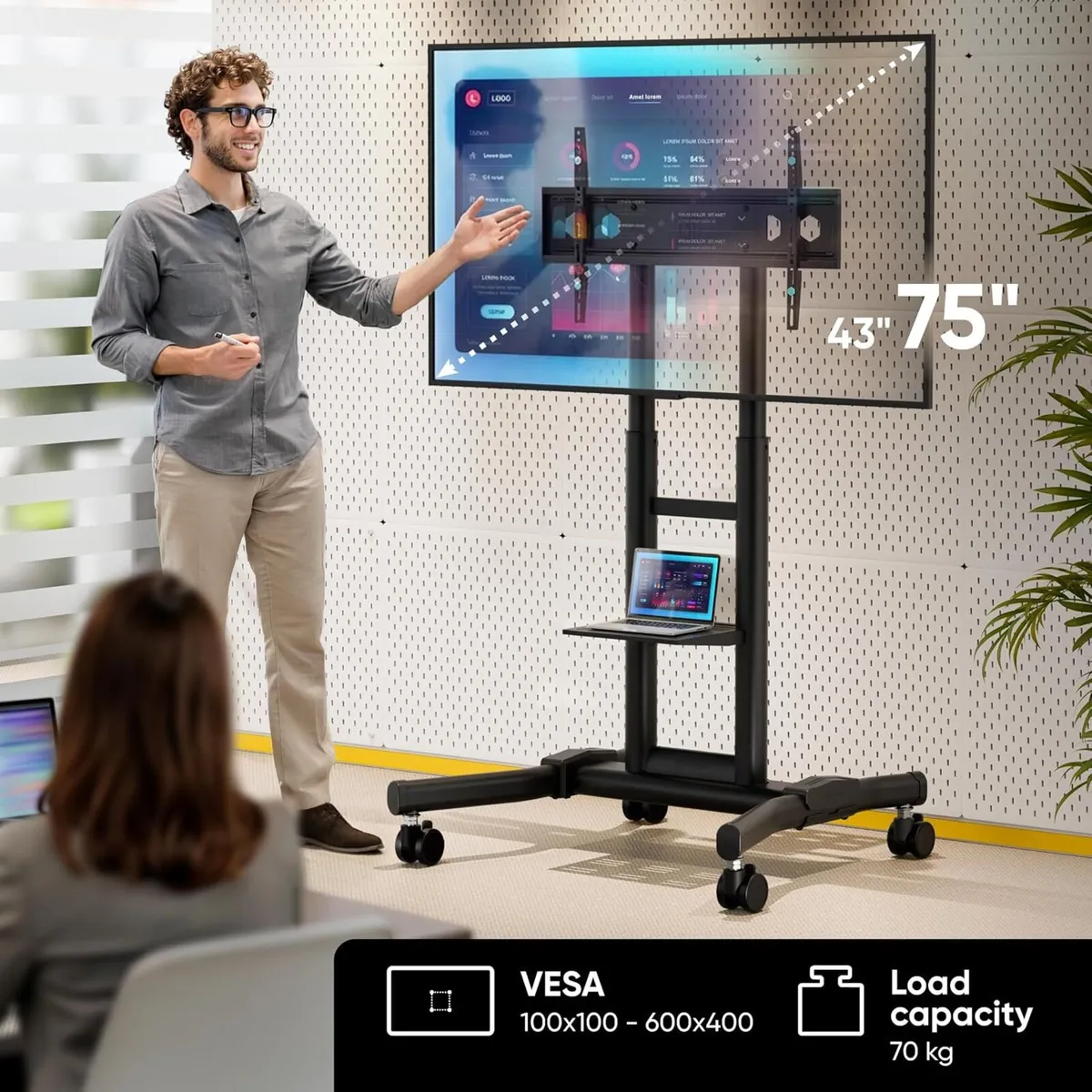 Mobile TV Stand 43- Up to 65 - Image 2