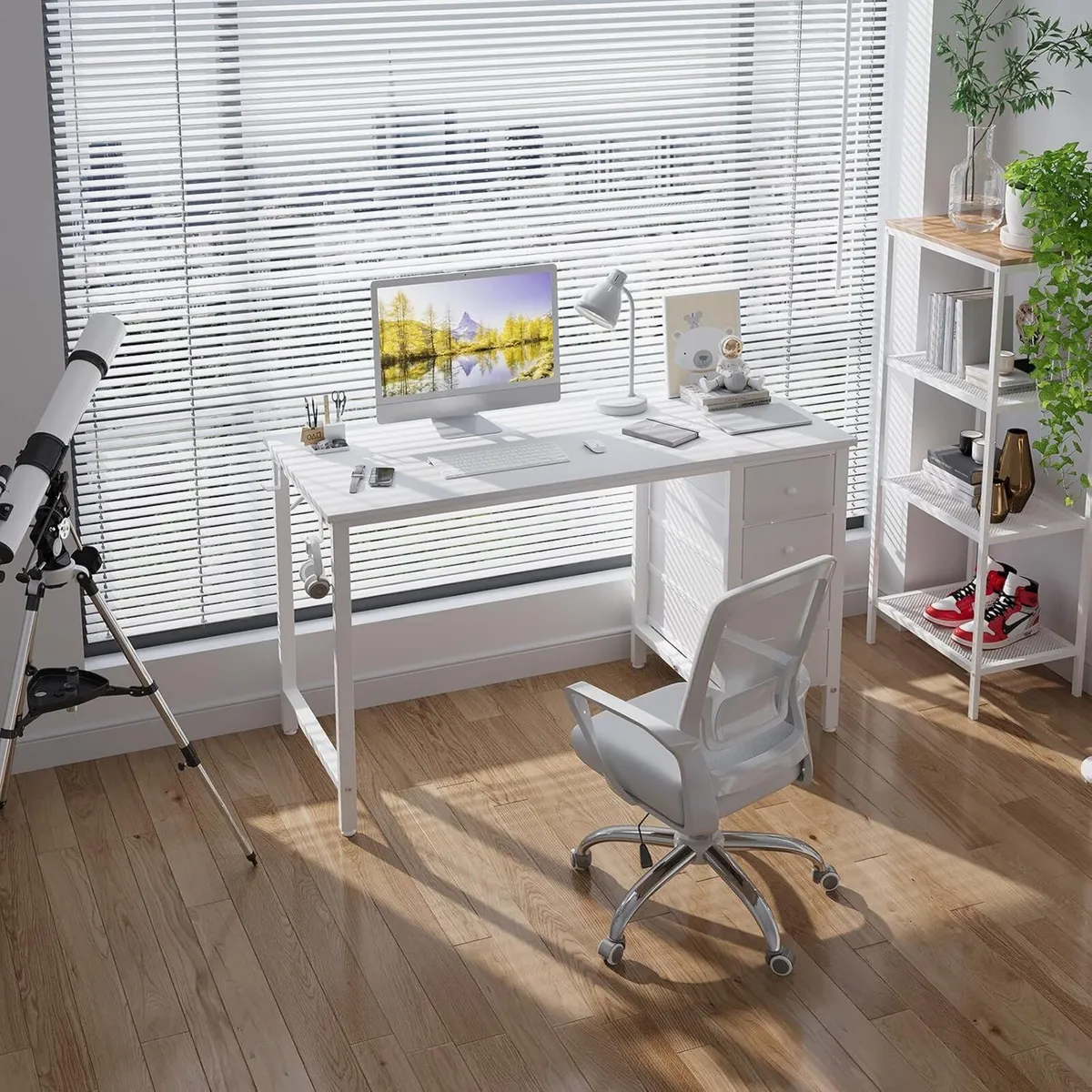 Computer Desk with Fabric Drawers 120CM - Image 2