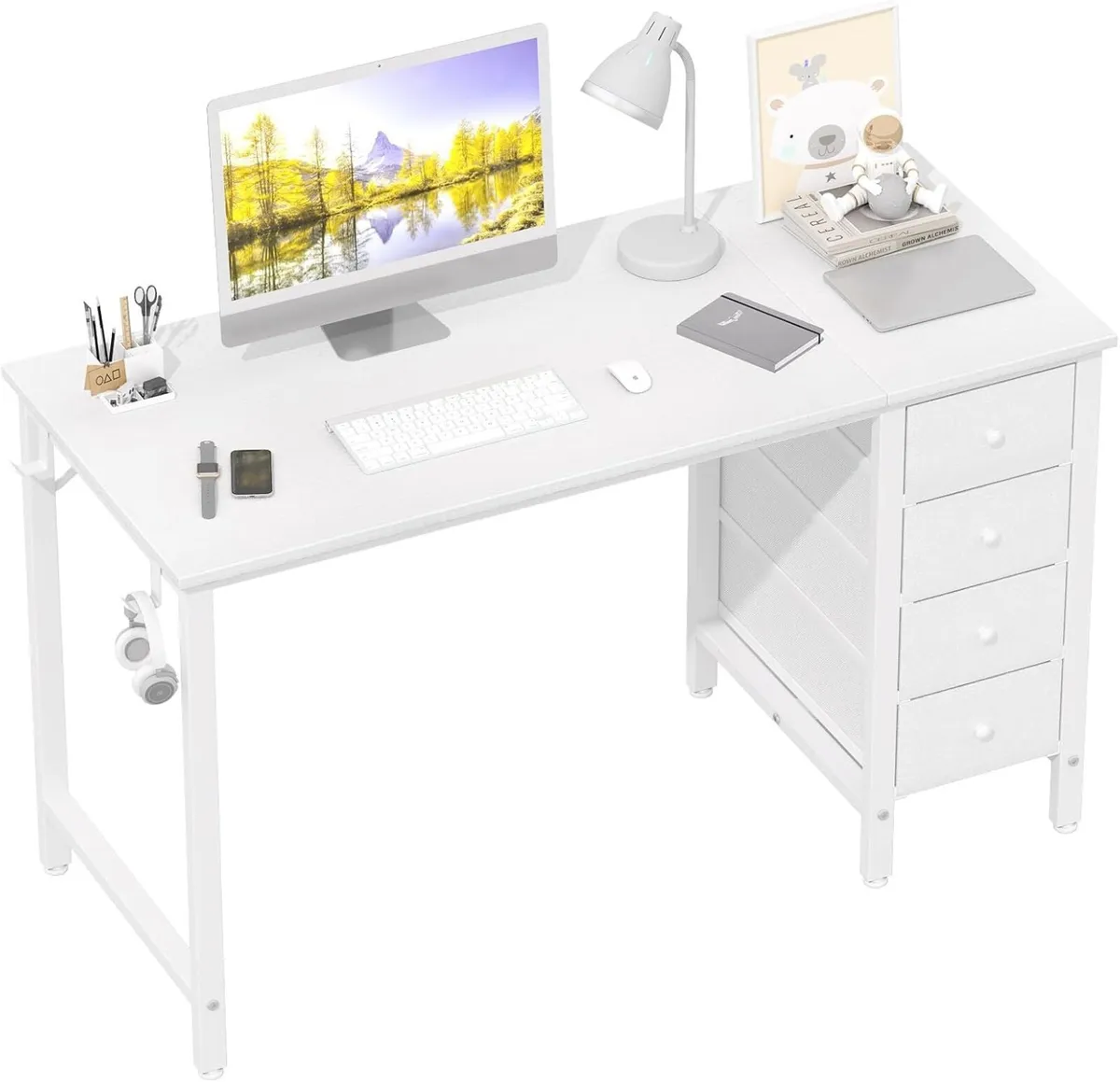 Computer Desk with Fabric Drawers 120CM - Image 1