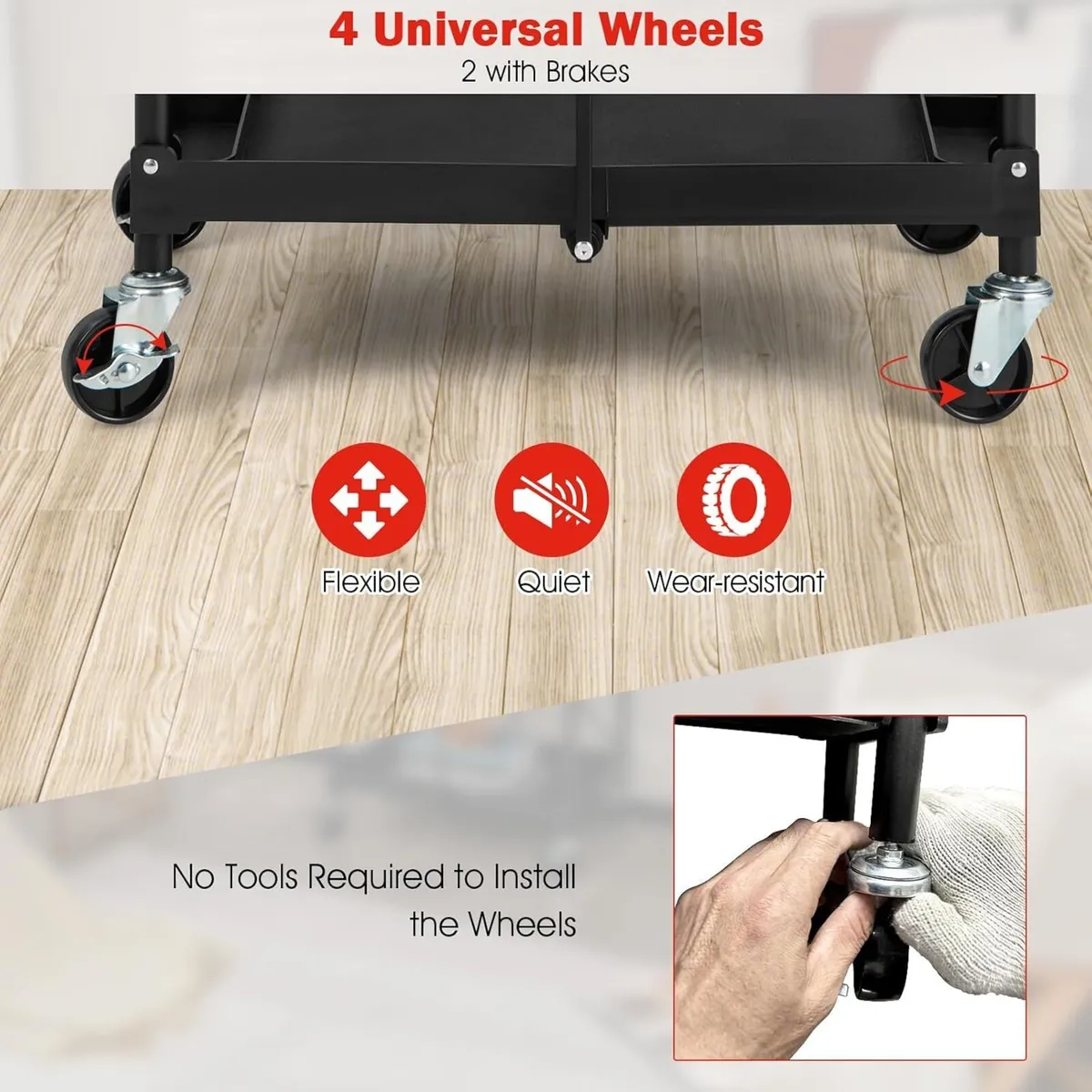 3-Tier Folding Tool Trolley Metal Frame Service - Image 3