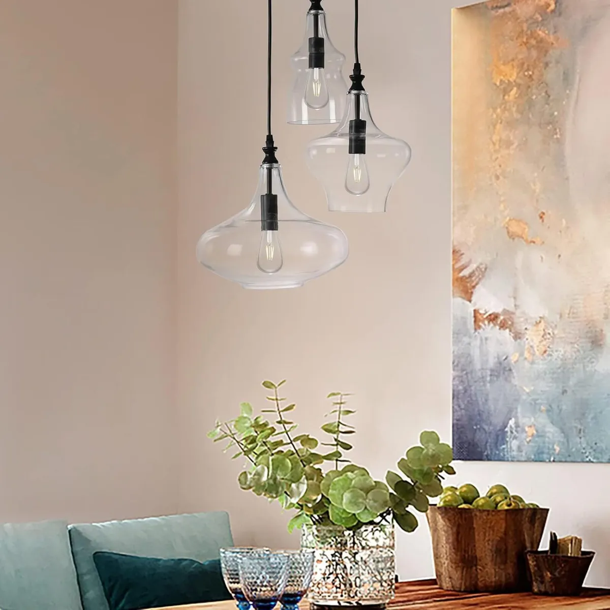 Glass Pendant Chandelier for Dining Room Hanging - Image 4