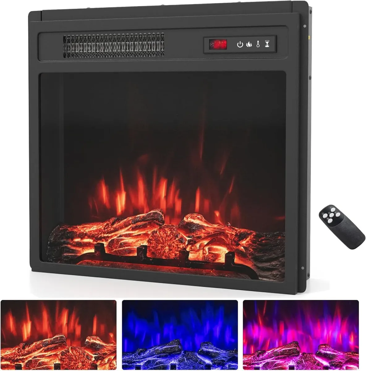 Recessed Electric Fireplace Insert Fire Heater - Image 1