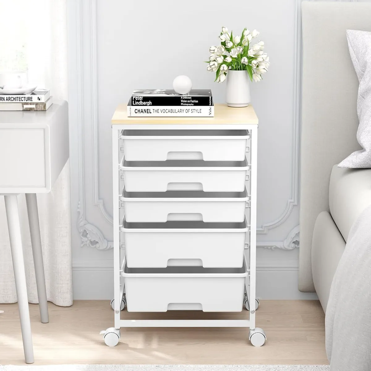 5-Drawer Storage Trolley Rolling Cart - Image 2