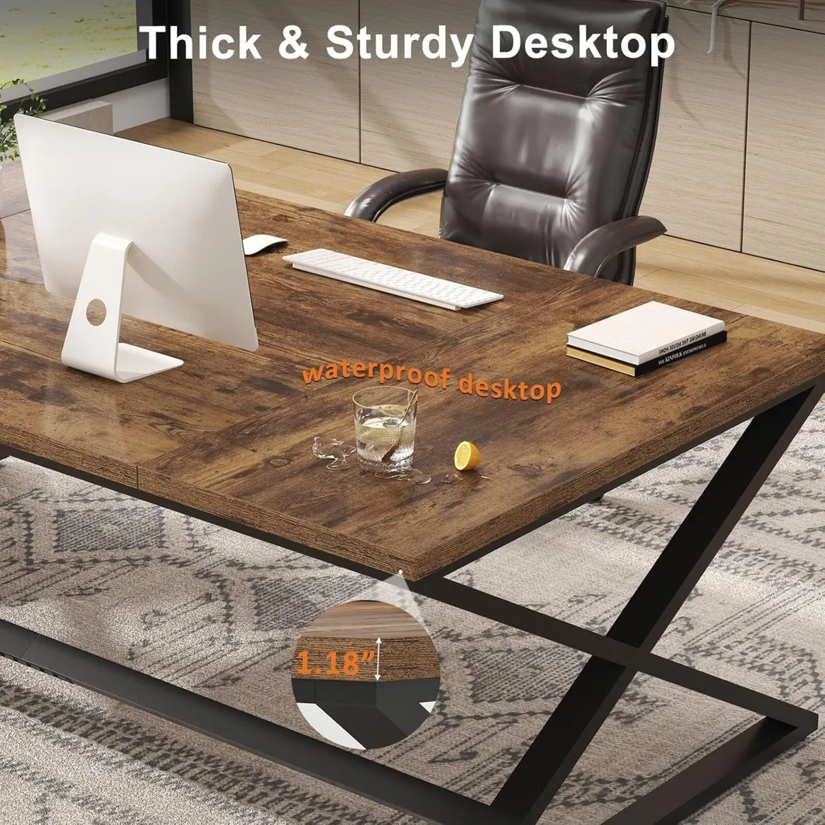 Computer Desk Gaming Home Office Table Large Desks - Image 4