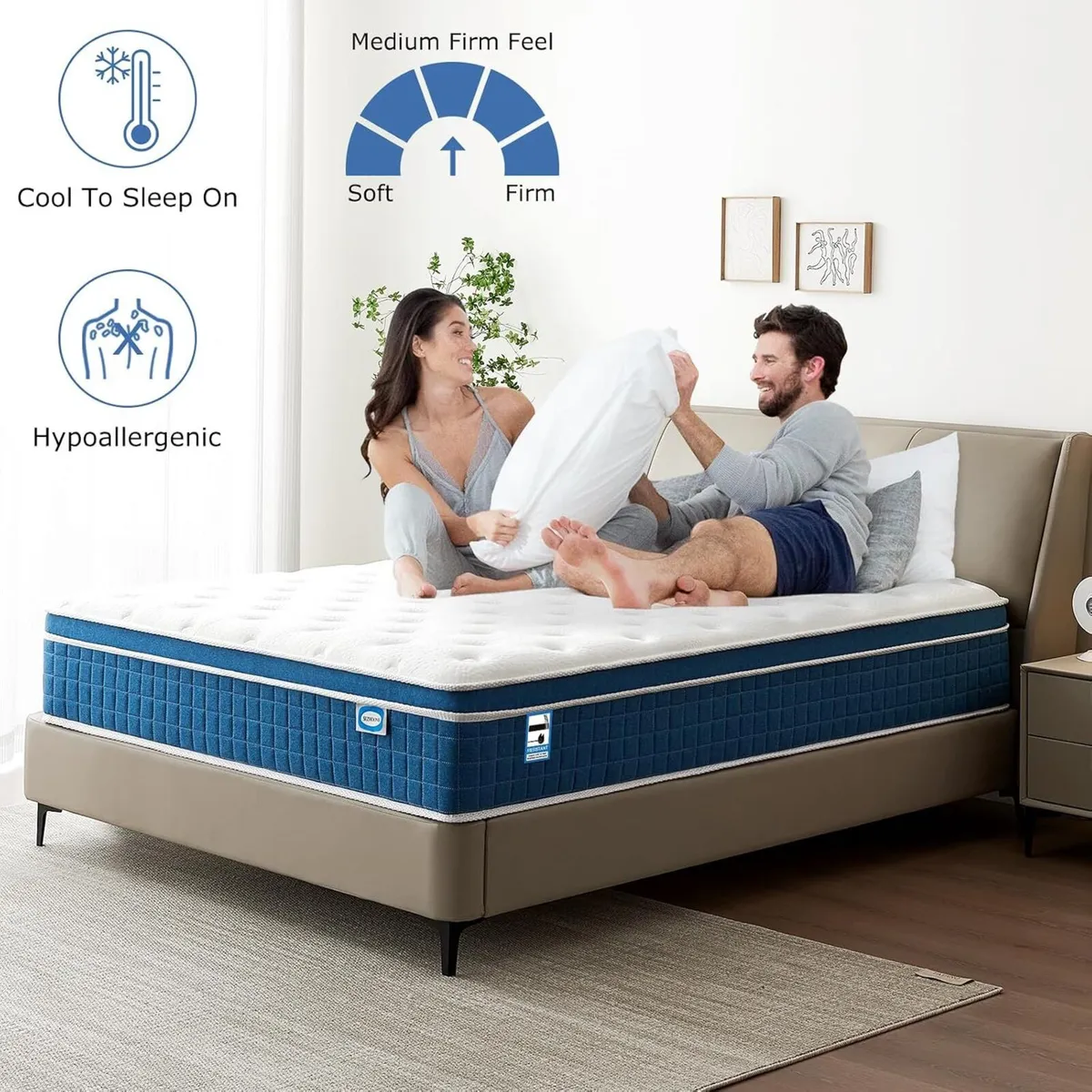Mattress 10.6 Inch Medium Firm Hybrid with Gel - Image 4