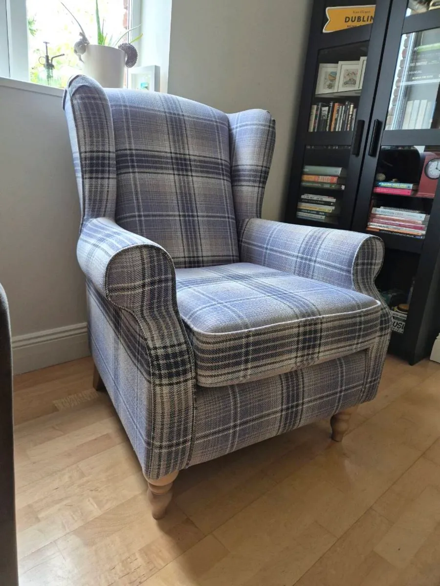 Arm Chair & Pouffe Footstool - Image 1