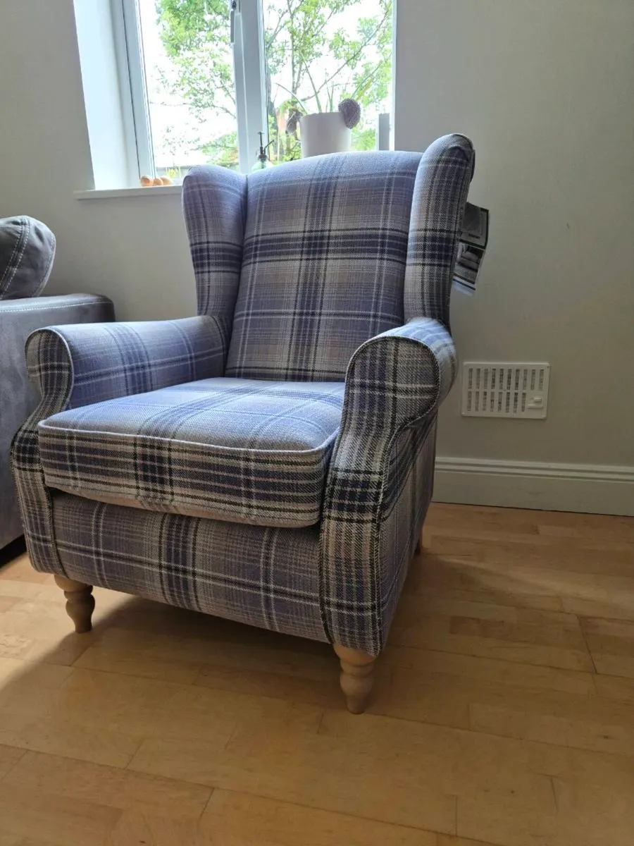 Arm Chair & Pouffe Footstool - Image 2