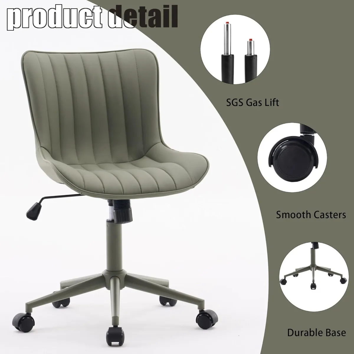 Home Office Chair Swivel Armless Desk All - Image 4