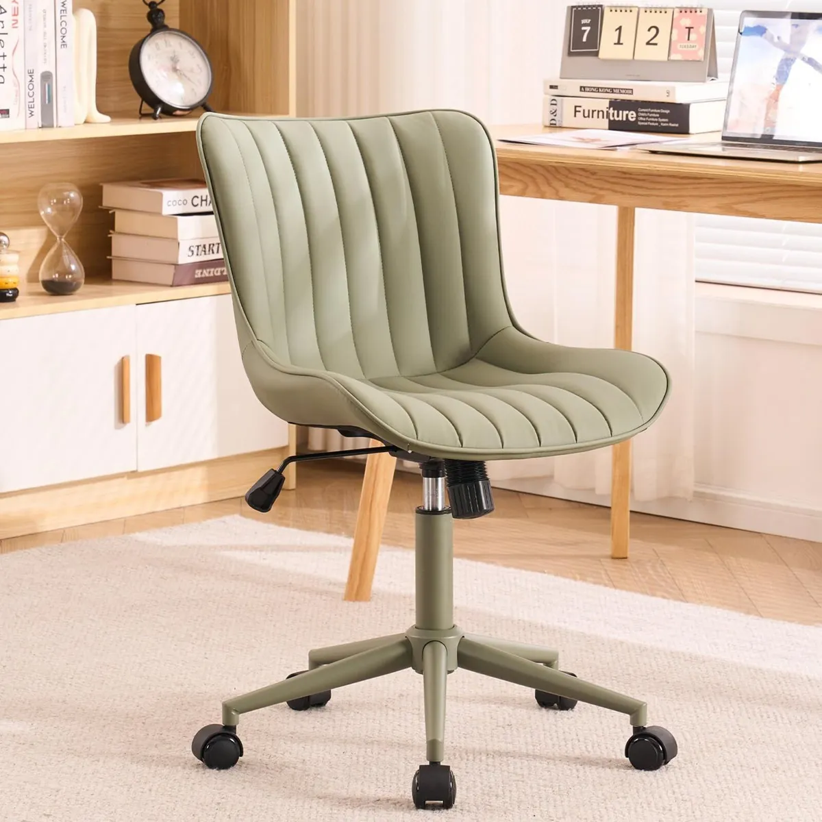 Home Office Chair Swivel Armless Desk All - Image 1