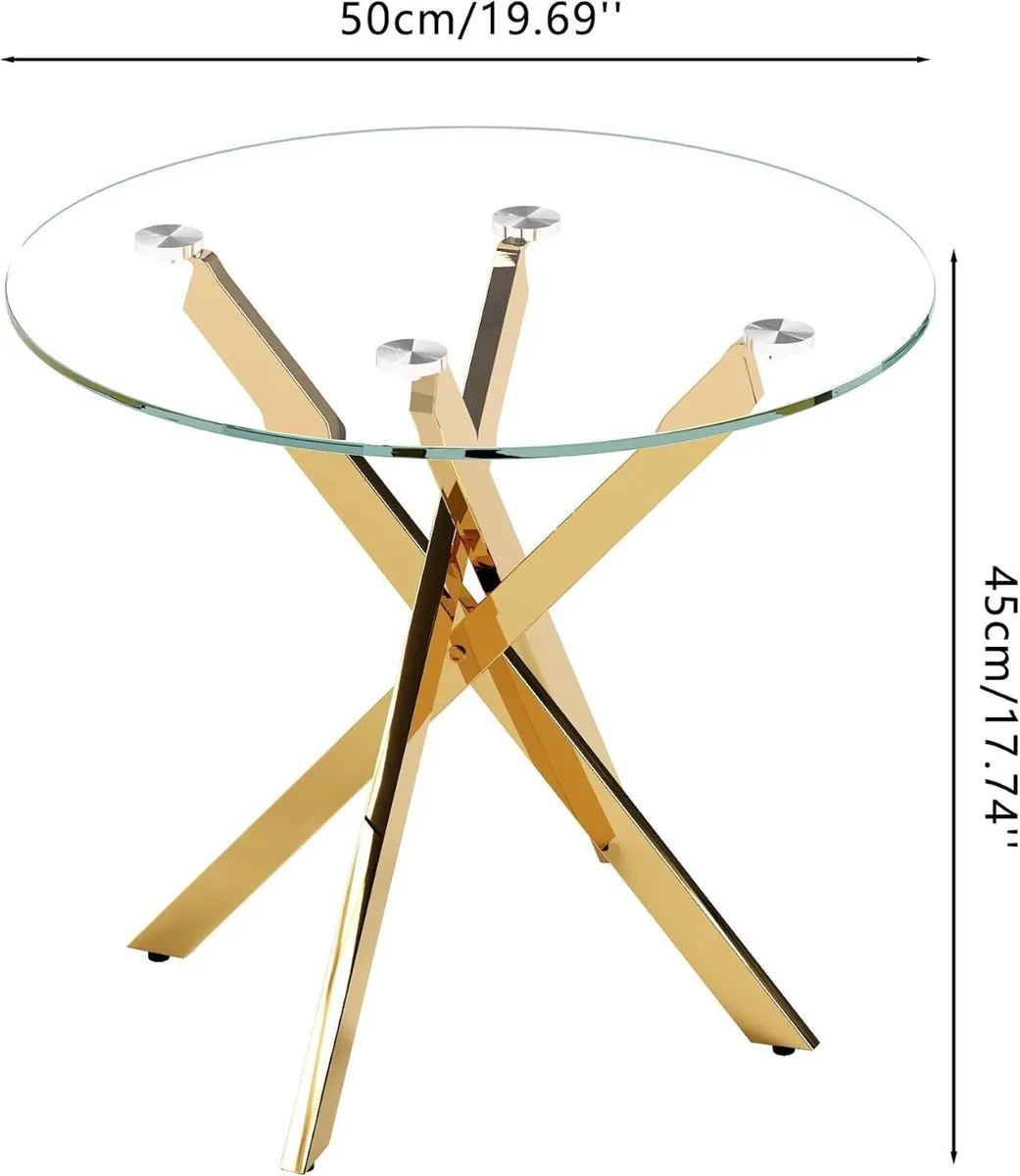 Small Glass End Table with Chrome Legs - Image 2