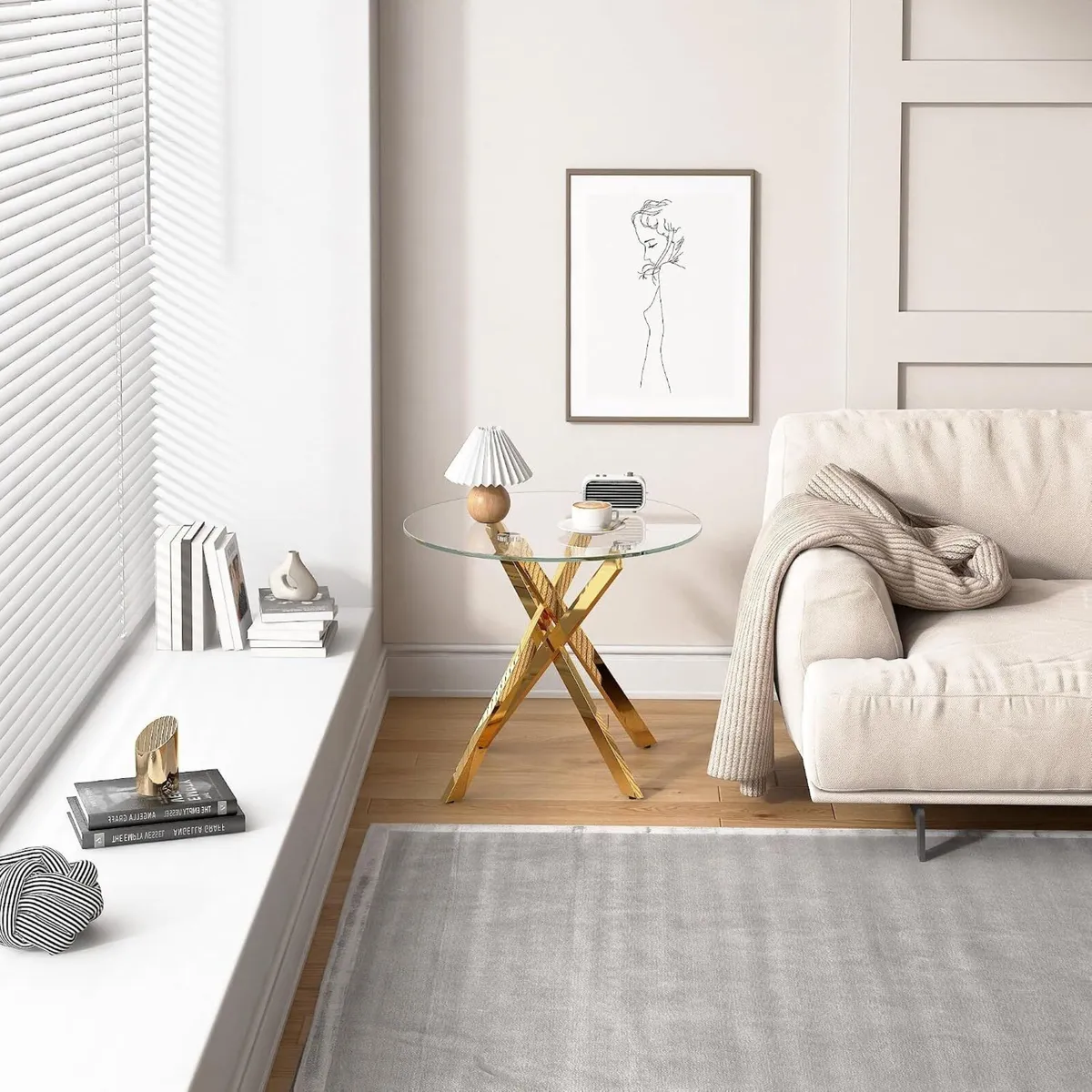 Small Glass End Table with Chrome Legs - Image 4