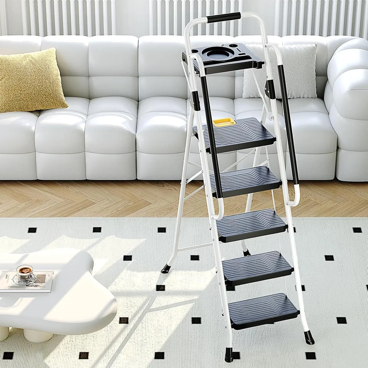 Folding 5-Step Ladder Capacity Step Stool - Image 2