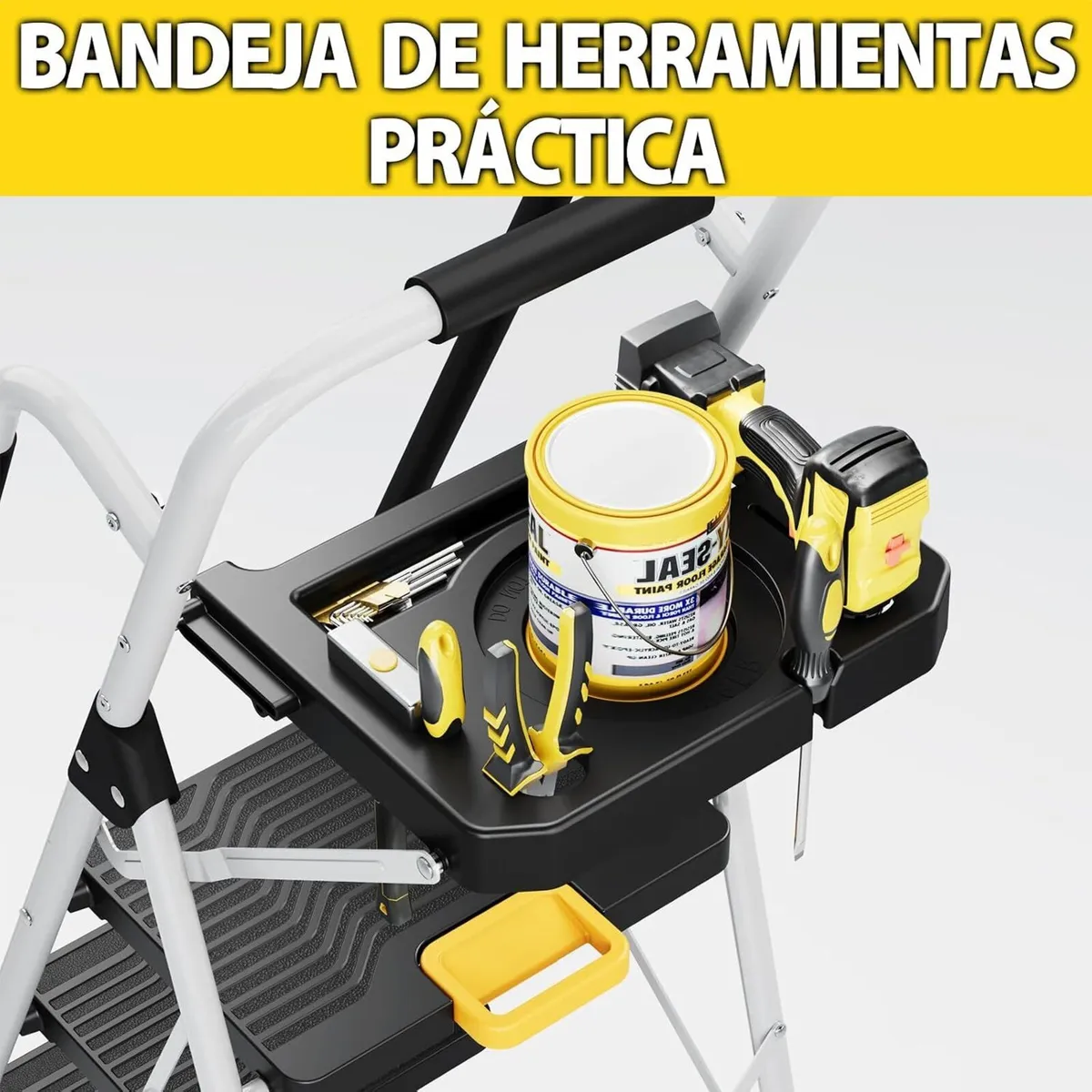Folding 5-Step Ladder Capacity Step Stool - Image 4