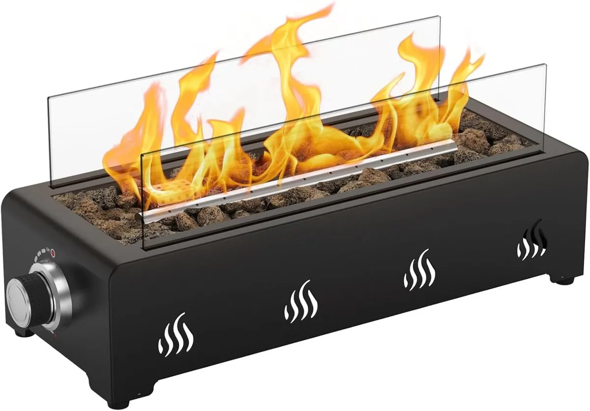 28" Rectangular Tabletop Gas Fire Pit 6.5KW - Image 1