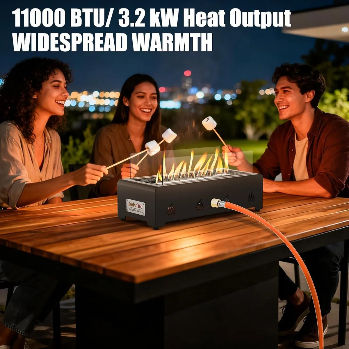28" Rectangular Tabletop Gas Fire Pit 6.5KW - Image 4