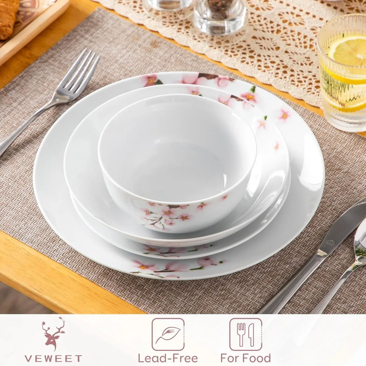 Dinner Sets for 6 People Porcelain Plates - Image 4